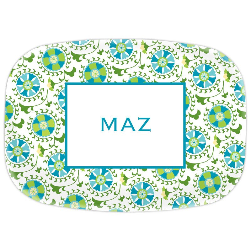 boatman geller suzani teal platter