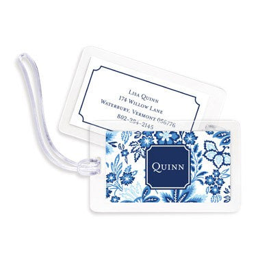 boatman geller classic floral blue bag tags