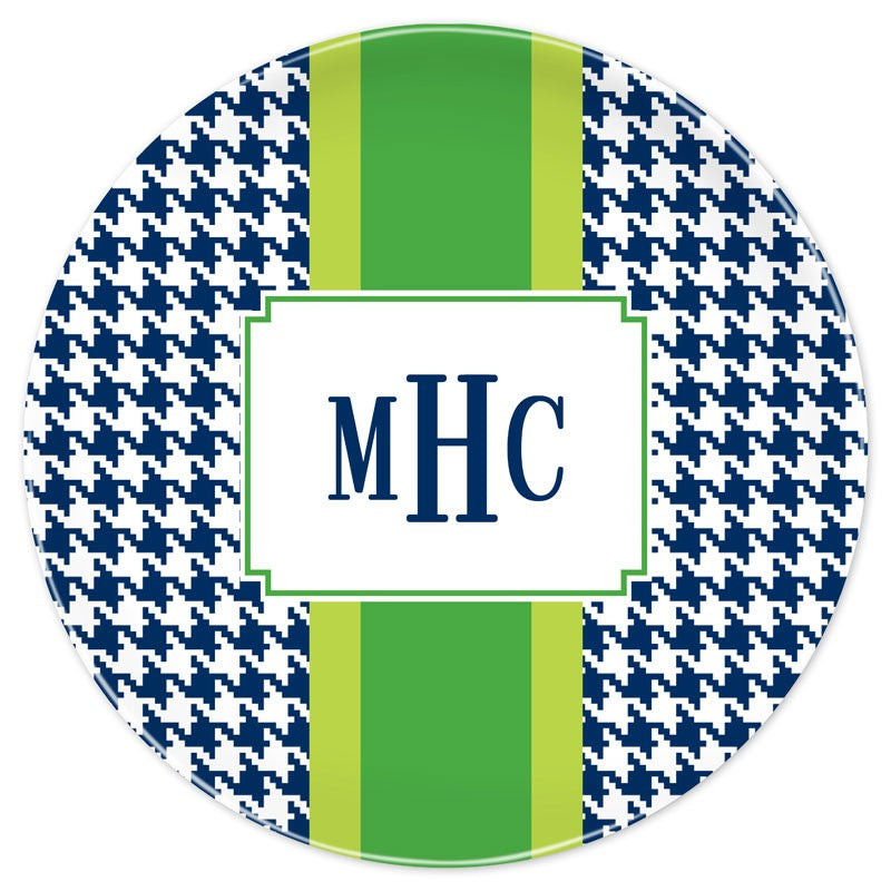 boatman geller alex houndstooth navy plate