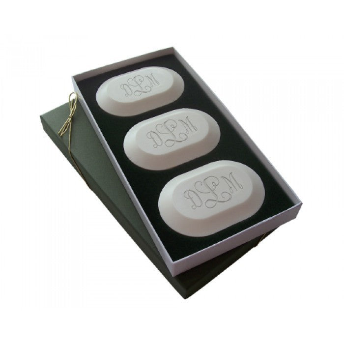 oval monogram box set of soaps
