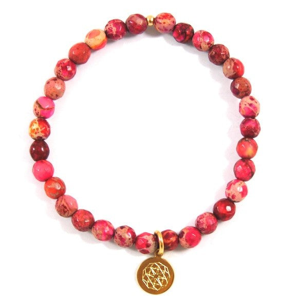 Customize Your Charm- Pink Jasper Classic Charm Bracelet