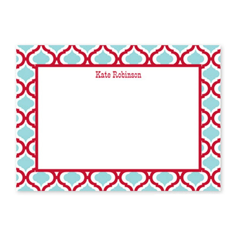 boatman geller kate red & teal large flat notecard