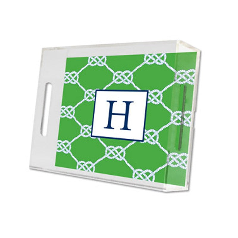nautical knot kelly lucite tray - small