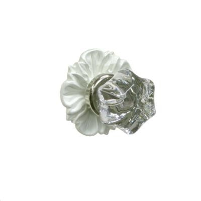 floret glass knob w/ silver post