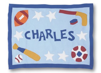 personalized sports baby blanket