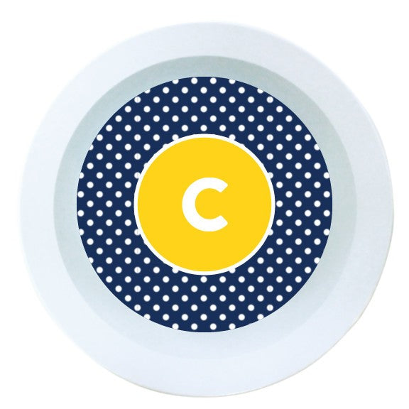 Navy Dot Melamine Round Bowl