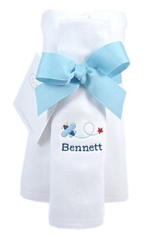 personalized burp cloths - set of three (boy)