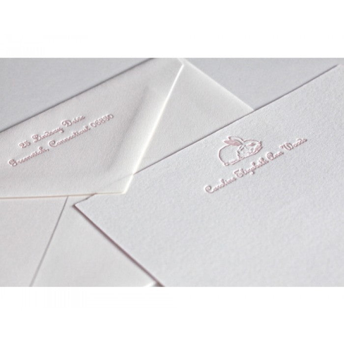 caroline rabbit kid's stationery