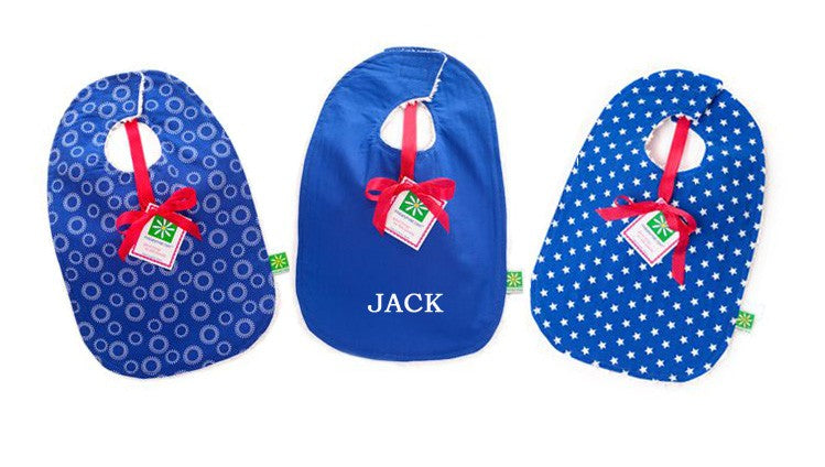 personalized set of 3 boy bibs