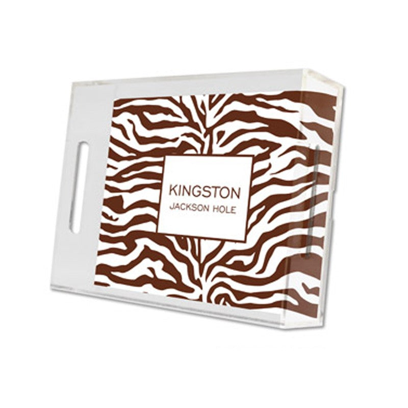 zebra chocolate lucite tray - small