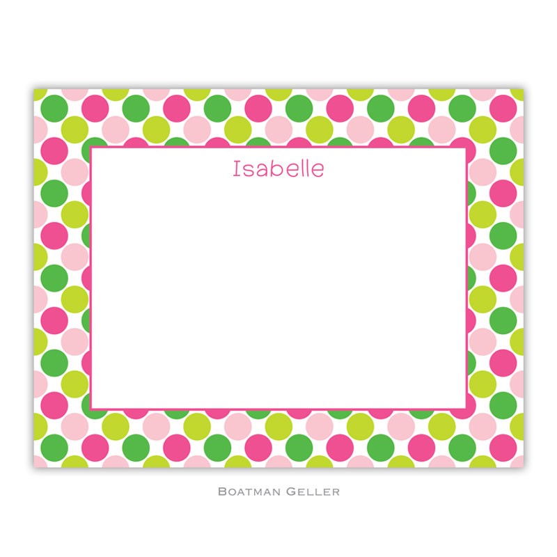 boatman geller big dots pink and green small flat notecard