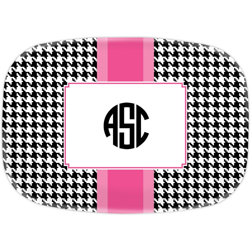 boatman geller alex houndstooth black platter