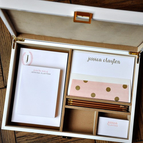haute papier camel and gold stationery wardrobe