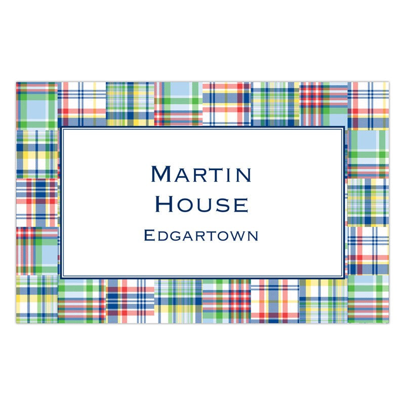 boatman geller madras patch blue placemat