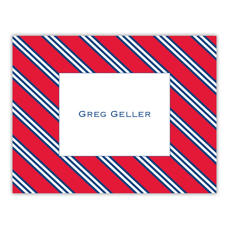 boatman geller repp tie red & navy foldover note