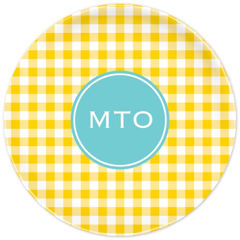 boatman geller classic check sunflower plate