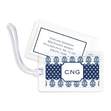 boatman geller beti navy bag tags