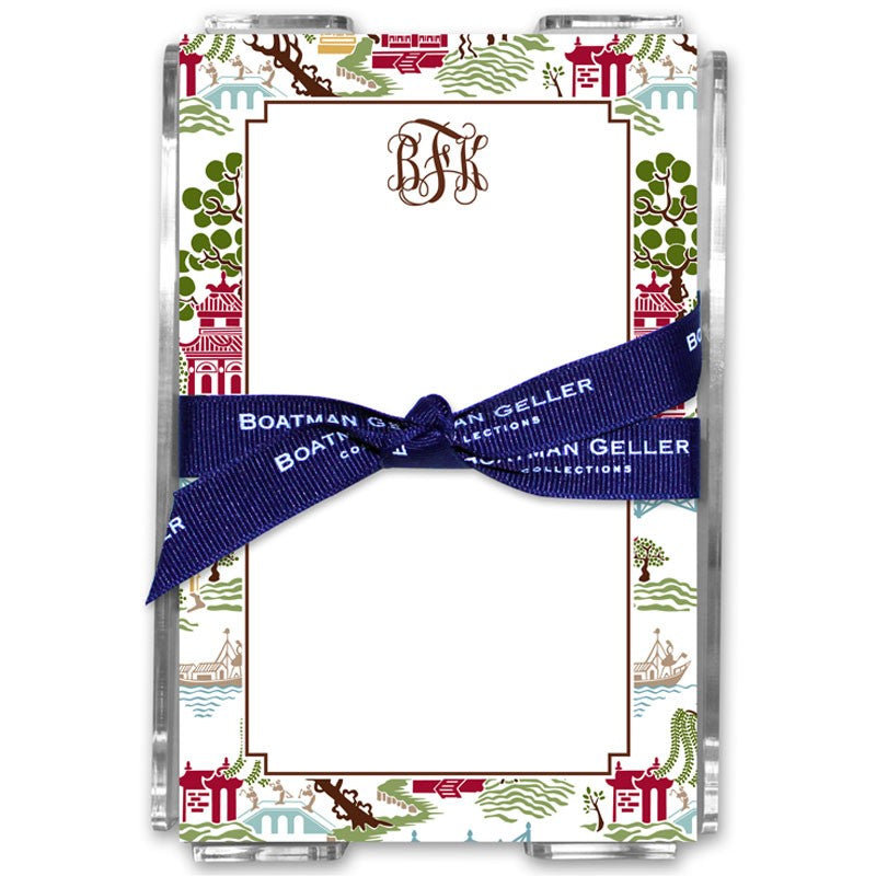 boatman geller chinoiserie autumn acrylic note sheets