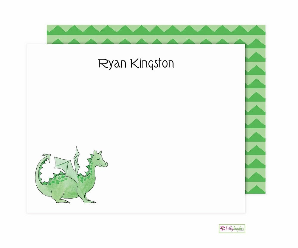 personalized - green dragon flat notes