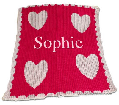 floating hearts and scalloped edge blanket