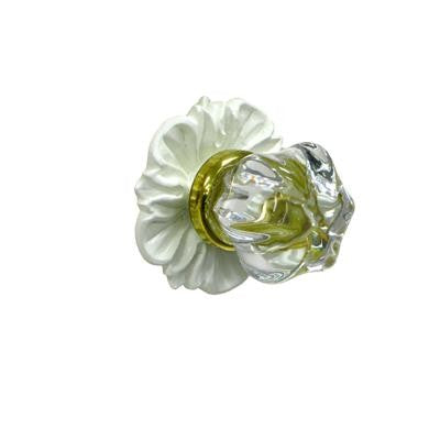 floret glass knob w/ gold post