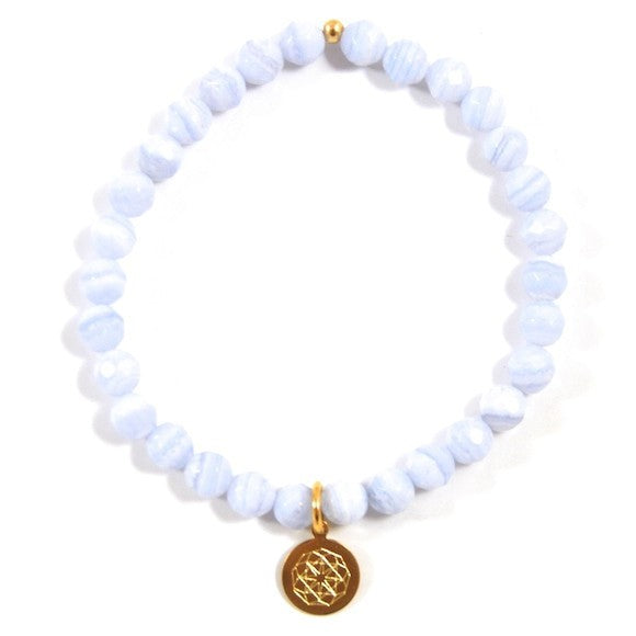 Customize Your Charm - Blue Lace Agate Classic Charm Bracelet