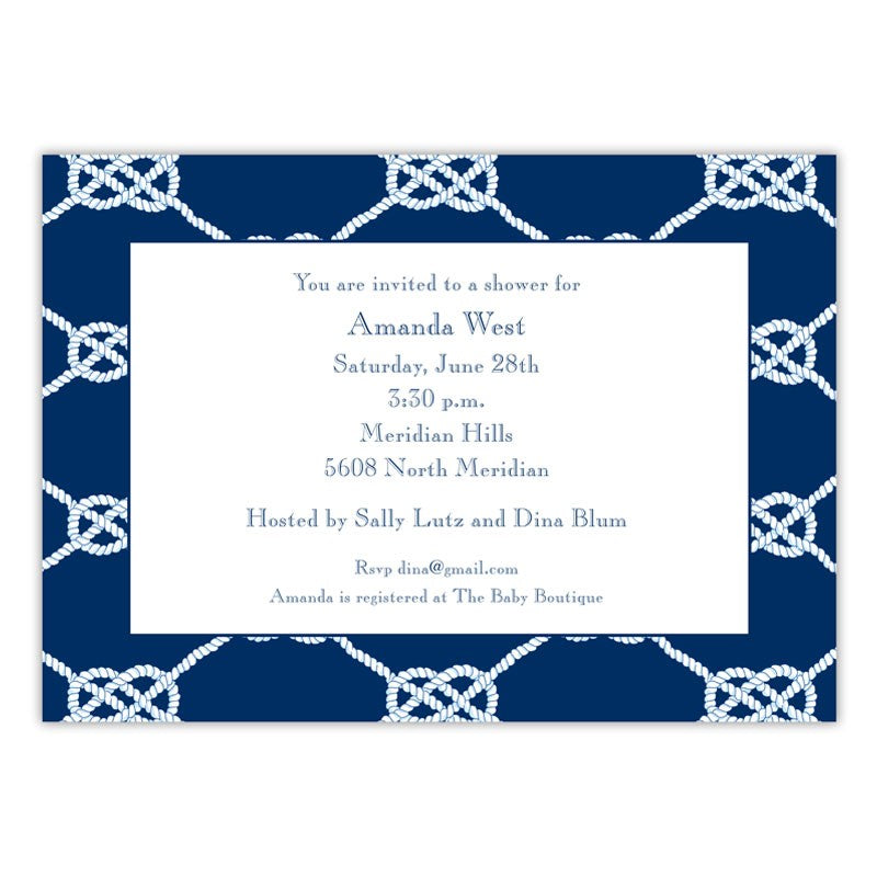 boatman geller nautical knot navy large flat notecard