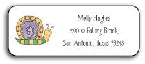 personalized address labels swirly snail