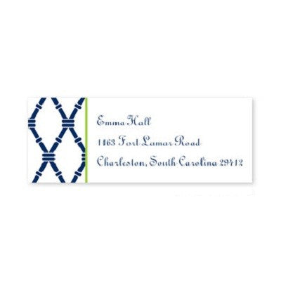 boatman geller bamboo navy & green address labels