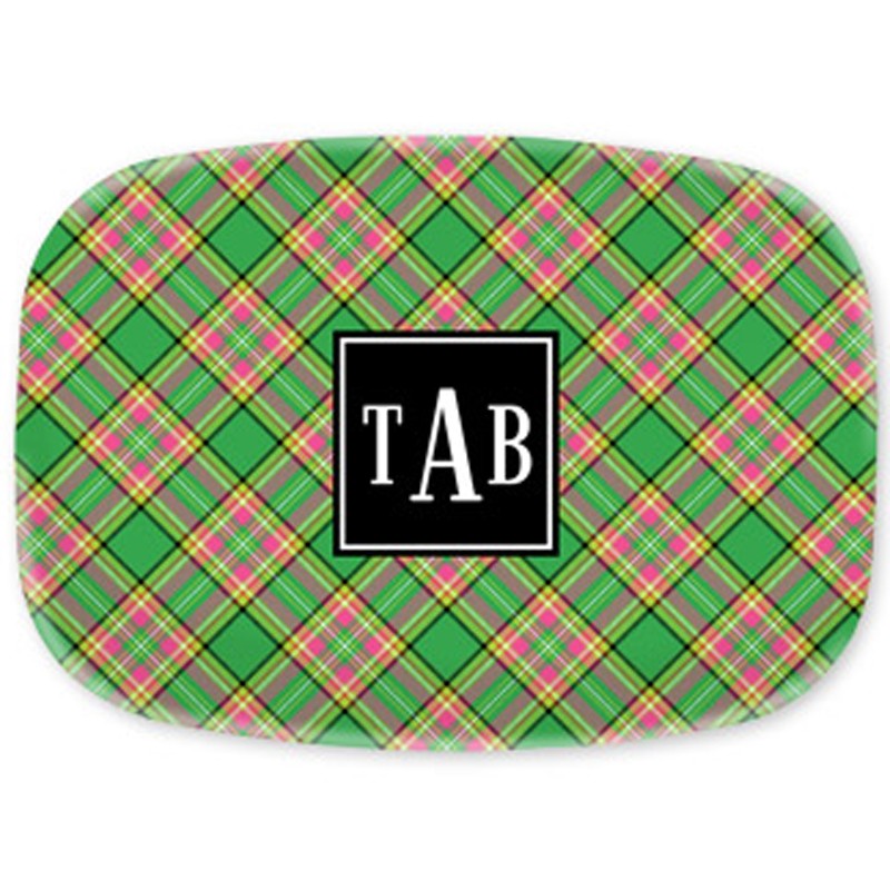 boatman geller preppy plaid platter