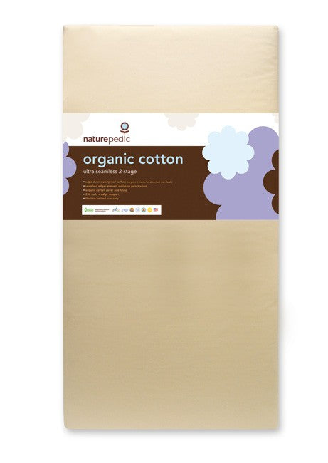 organic cotton ultra 252 seamless 2-stage crib mattress