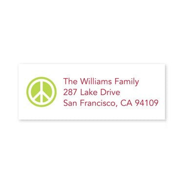 boatman geller peace sign lime address labels