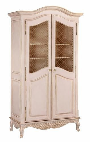 grand armoire with wire mesh doors