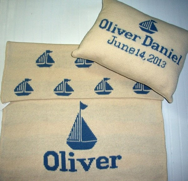 personalized sailboat blanket