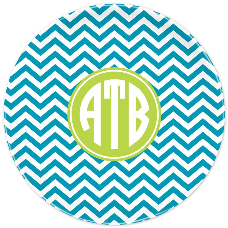 boatman geller chevron turquoise plate