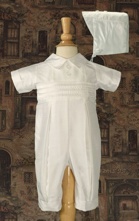 boys silk christening coverall