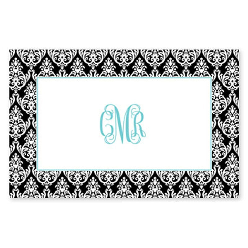 boatman geller madison damask black disposable placemat pads