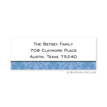 boatman geller damask blue address labels