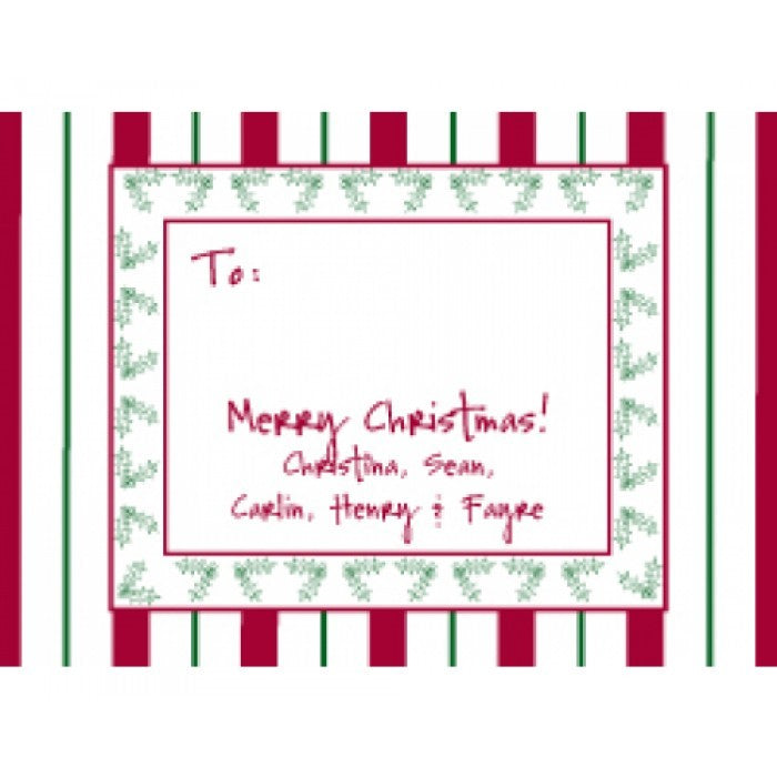 holly stripes holiday gift enclosures
