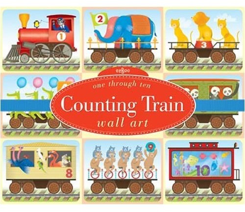 counting trains wall art by eeboo