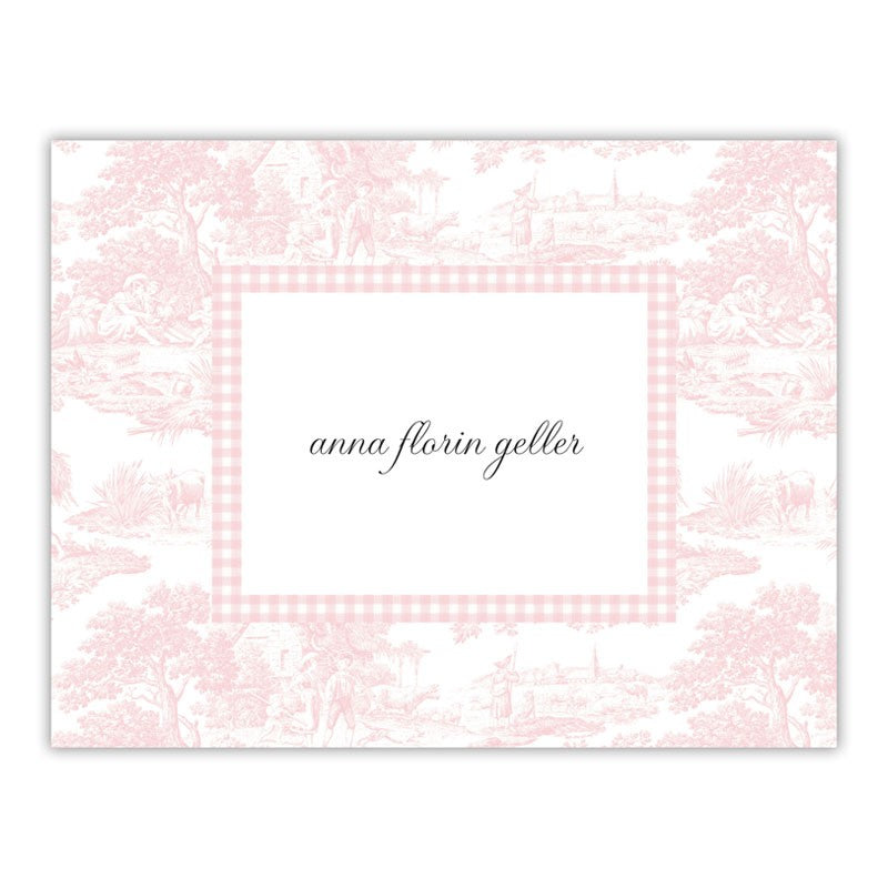 boatman geller toile pink foldover note
