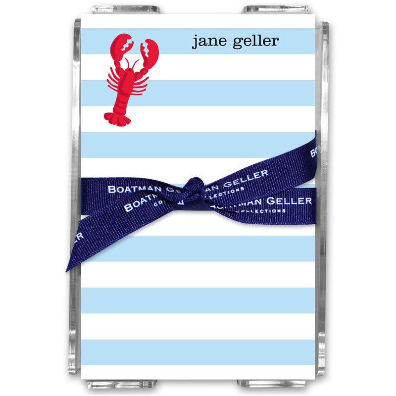 boatman geller stripe lobster acrylic note sheets
