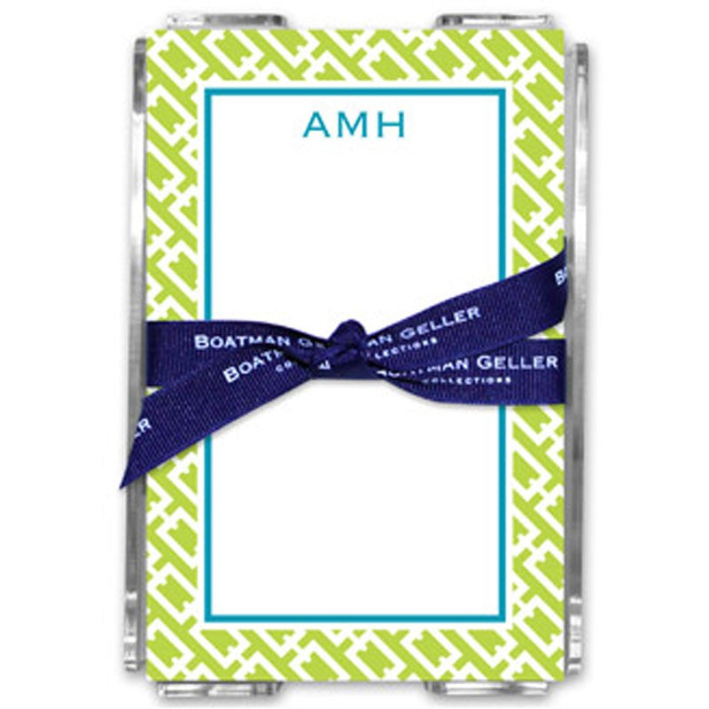 boatman geller chain link lime note sheets in acrylic note sheets