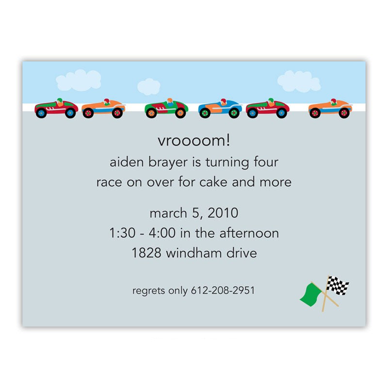boatman geller race cars small flat notecard