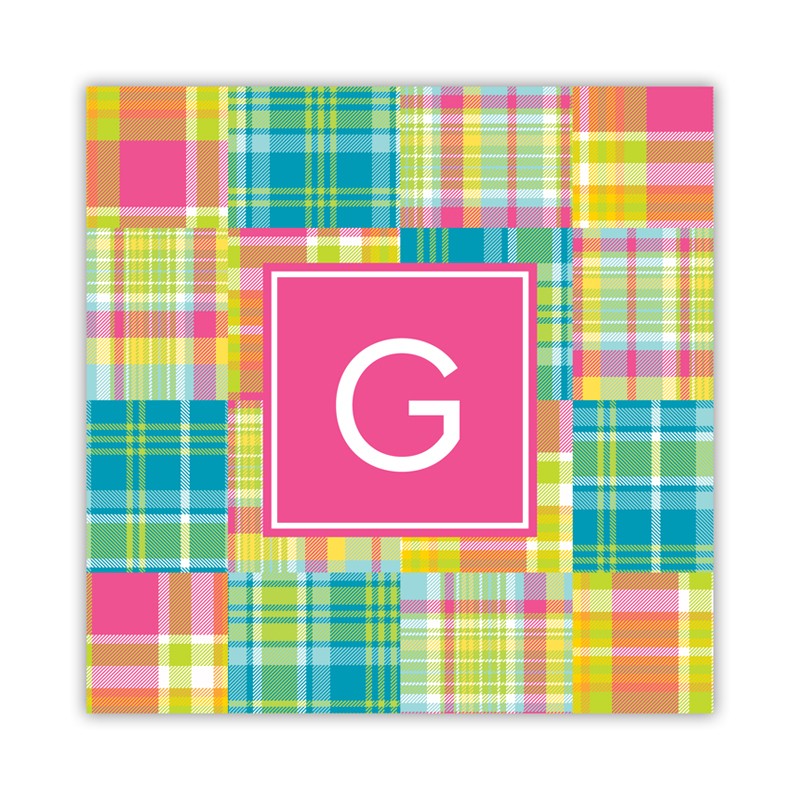 madras patch bright square paper coaster set of 50