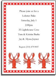 personalized invitations lobster bake