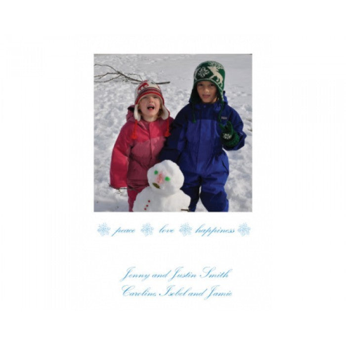elegant peace blue holiday cards