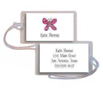 personalized luggage tags flutter butterfly tag