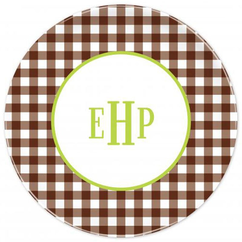 boatman geller classic check chocolate plate