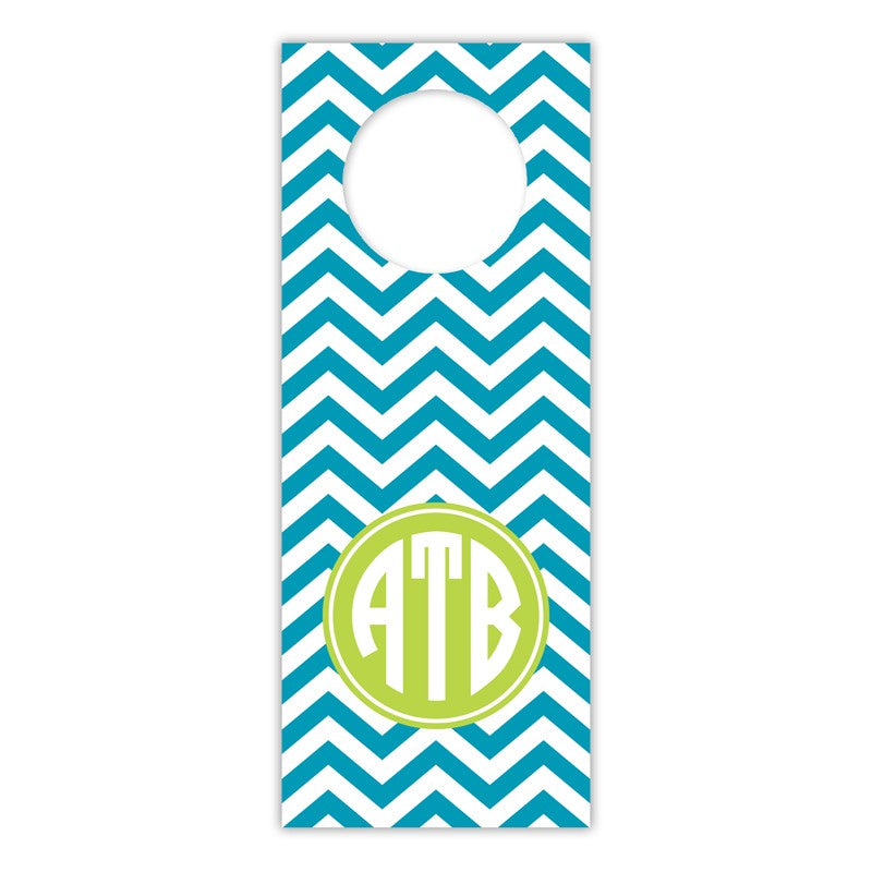 boatman geller chevron turquoise wine tags